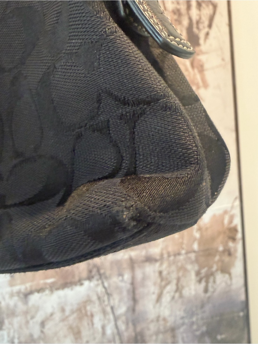 Coach Vintage Hamptons Signature East West Demi Baguette Bag - Black 🖤 - Picture 9 of 13